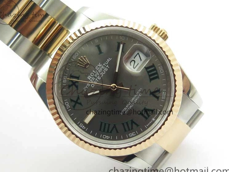 0110 Bold DateJust 36 SS RG 126231 BP Maker 1:1 Best Edition Gray Roman Dial on Oyster Bracelet 2513